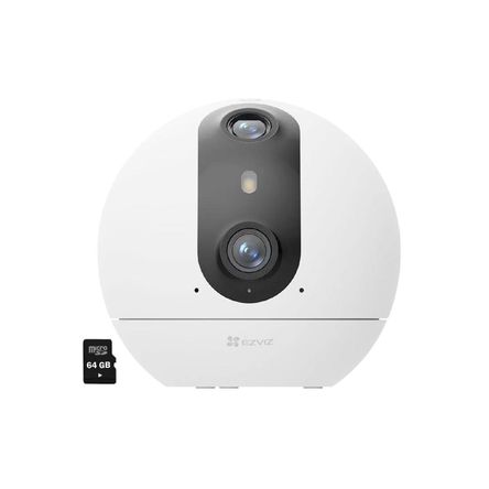 C60P Dual 2K 3MP Ezviz Cámara Seguridad Wifi con Botón Llamada - SD 64GB